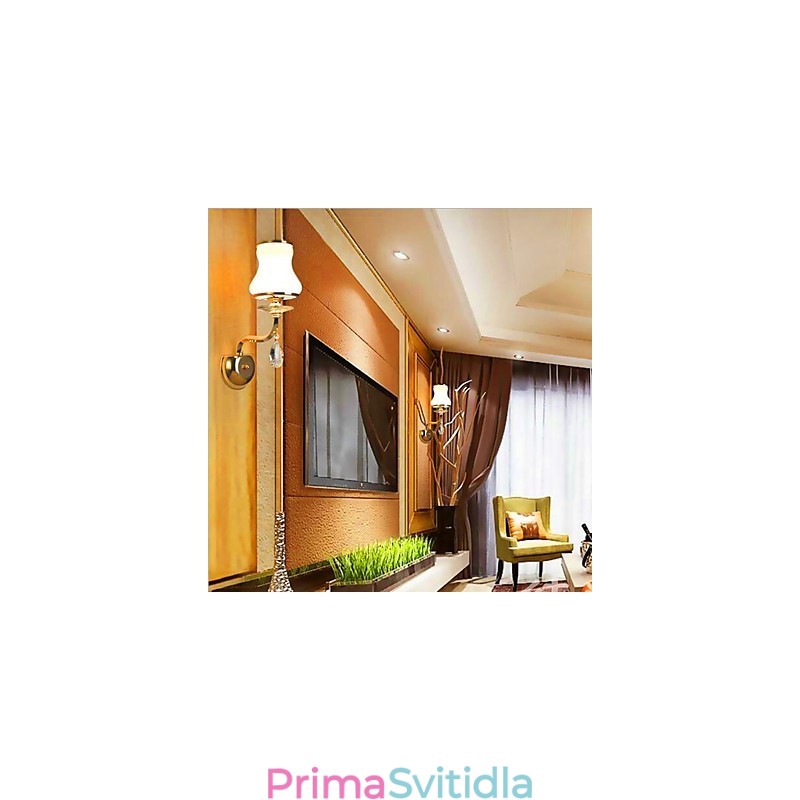 Moderní moderní galvanicky pokovená funkce pro nástěnná svítidla ve stylu Crystal Mini s okolním světlem
