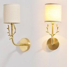 Jednoduché Vintage Tradiční Klasická mosazná funkce pro nástěnné svítidlo s okolním osvětlením v mini stylu