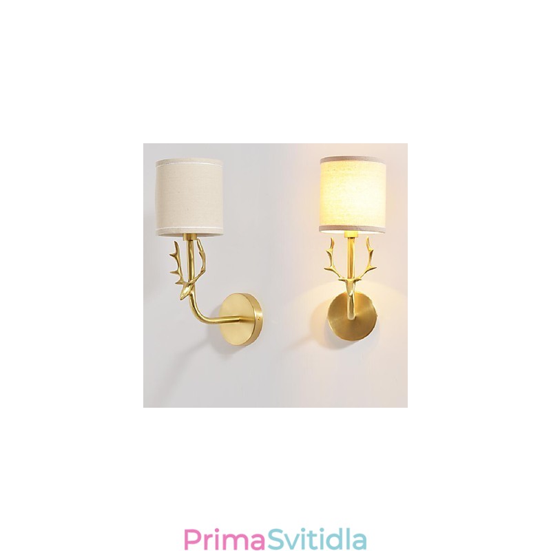 Jednoduché Vintage Tradiční Klasická mosazná funkce pro nástěnné svítidlo s okolním osvětlením v mini stylu
