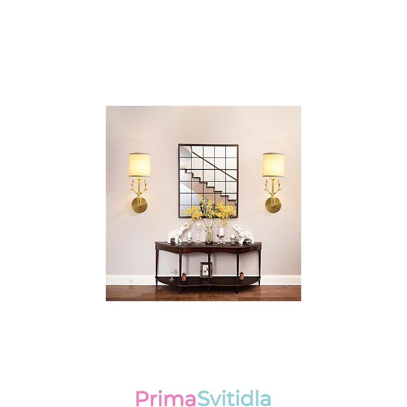 Jednoduché Vintage Tradiční Klasická mosazná funkce pro nástěnné svítidlo s okolním osvětlením v mini stylu