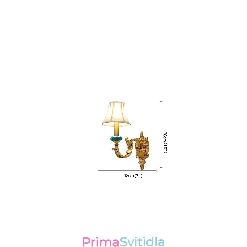 Jednoduchá venkovská tradiční klasická mosazná funkce pro nástěnné svítidlo v mini stylu uplight