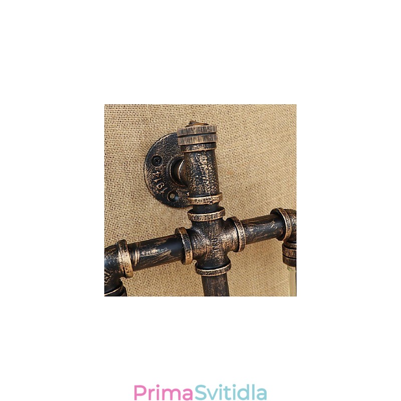 Americké tématické restaurace Bar žehlička s vypínačem vodní dýmka láhev vína nástěnná lampa modrá