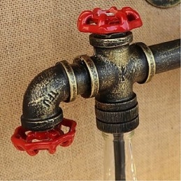 Retro průmyslový spínač větru Nástěnná lampa na láhev s vodou světle modrá