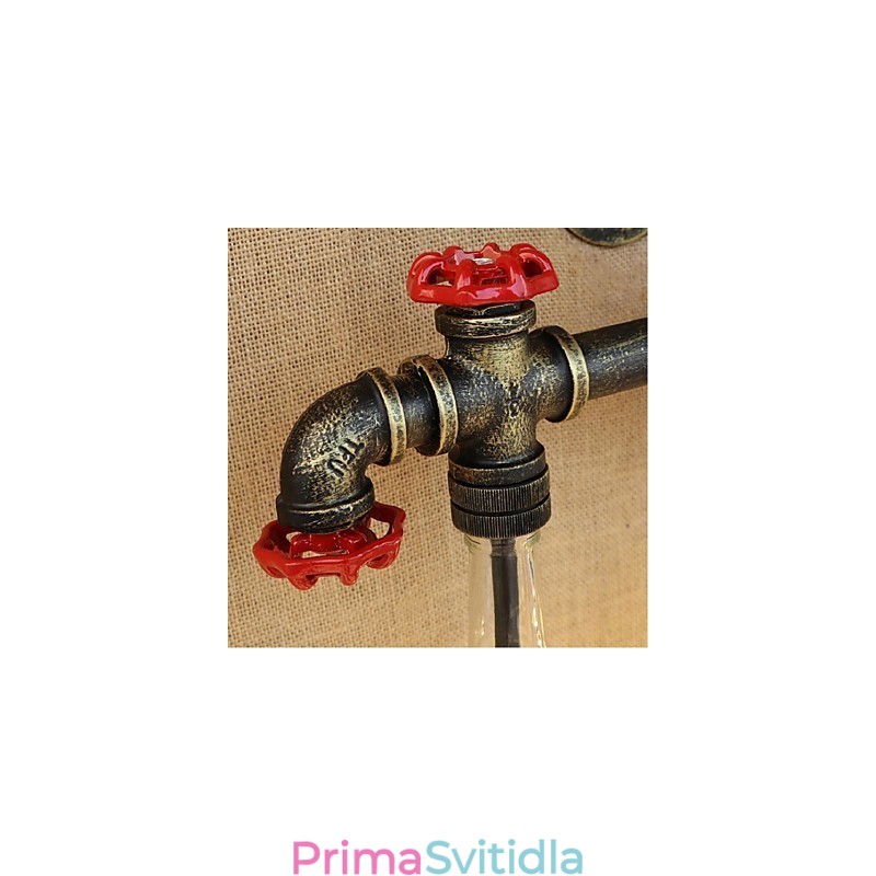 Retro průmyslový spínač větru Nástěnná lampa na láhev s vodou světle modrá