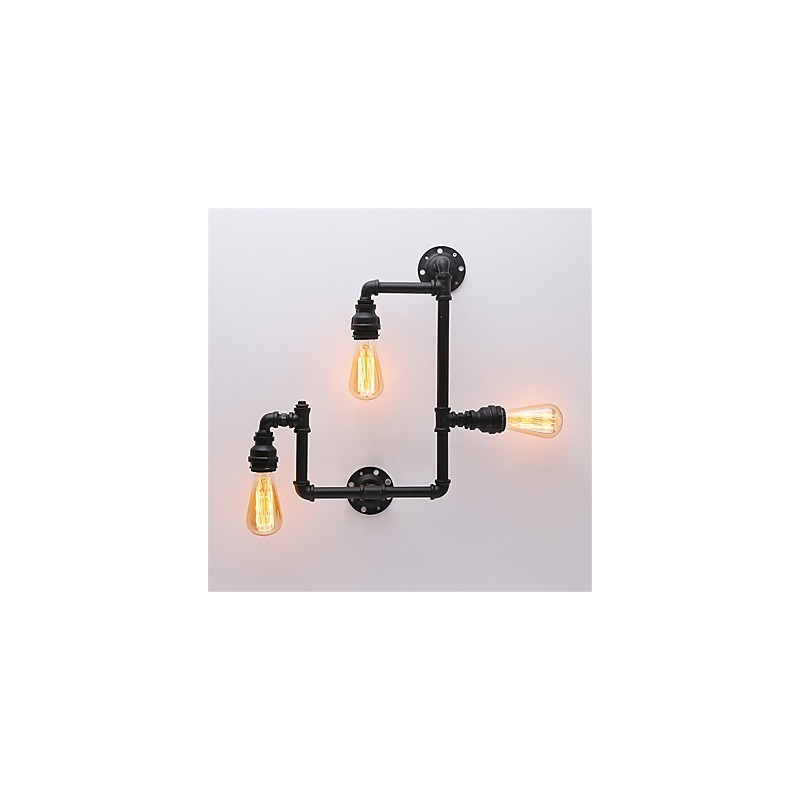 3 Heads Vintage Industrial Pipe Nástěnná světla Černá kreativní světla Restaurace Kavárna Bar Dekorační osvětlení