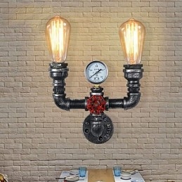2 hlavy Vintage průmyslová kovová nástěnná svítidla Restaurace Kavárna Bar Dekorační osvětlení