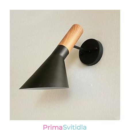 Moderní jednoduchá nástěnná lampa do obývacího pokoje z tepaného železa imitace dřeva