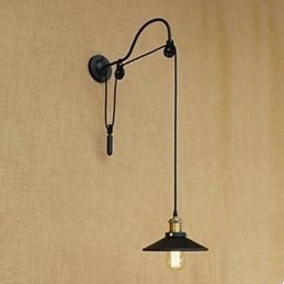 Zvedací nástěnná lampa do jídelny s nastavitelnou délkou závitu retro kreativní charakter Ložnice nástěnná lampa Iron