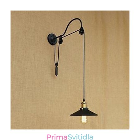 Zvedací nástěnná lampa do jídelny s nastavitelnou délkou závitu retro kreativní charakter Ložnice nástěnná lampa Iron Zvedací nástěnná lampa do jídelny s nastavitelnou délkou závitu retro kreativní charakter Ložnice nástěnná lampa Iron