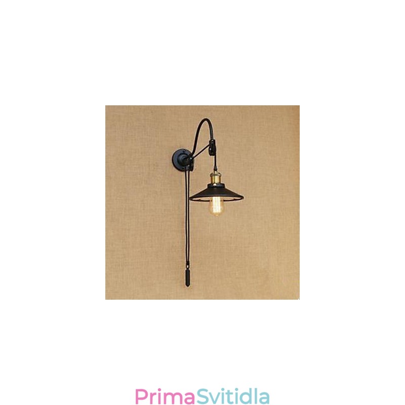 Zvedací nástěnná lampa do jídelny s nastavitelnou délkou závitu retro kreativní charakter Ložnice nástěnná lampa Iron