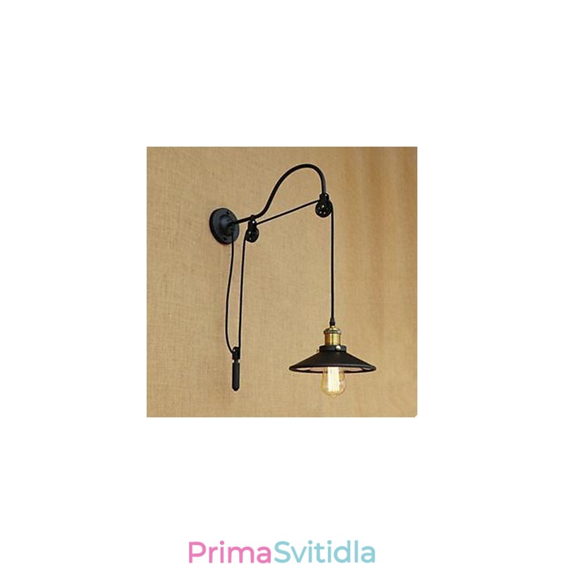 Zvedací nástěnná lampa do jídelny s nastavitelnou délkou závitu retro kreativní charakter Ložnice nástěnná lampa Iron