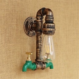 Funkce country retro malby pro nástěnné svítidlo s okolním osvětlením v mini stylu