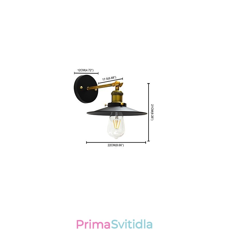Paint Single Wall Iron Wall Lamp Němá černá lampa se světelným mečem na zdi