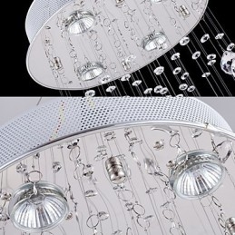 Křišťálové závěsné světlo Lustrové osvětlení 5 světel Silver Canpoy Clear K9 Crystal Helix Stropní lampy