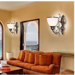 Jednoduchá americká nástěnná lampa Noční lampa Obývací pokoj Dekorativní lampa tepané železo Kreativní nástěnná lampa v evropském stylu