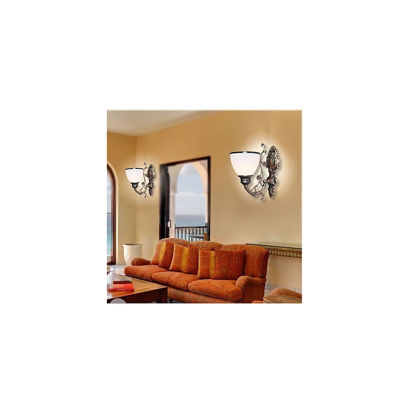 Jednoduchá americká nástěnná lampa Noční lampa Obývací pokoj Dekorativní lampa tepané železo Kreativní nástěnná lampa v evropském stylu