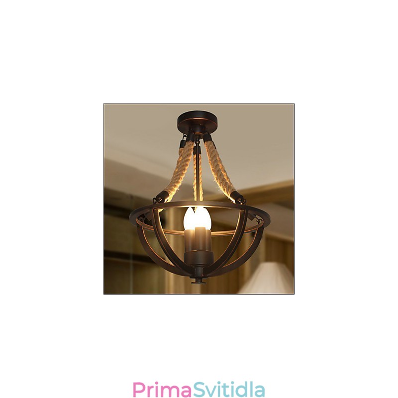 Americká stropní retro lana jednoduchá lampa