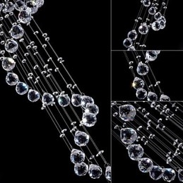 Křišťálové závěsné světlo Lustrové osvětlení 5 světel Silver Canpoy Clear K9 Crystal Helix Stropní lampy