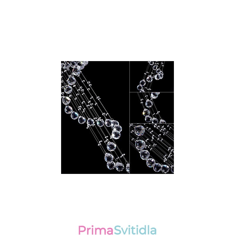 Křišťálové závěsné světlo Lustrové osvětlení 5 světel Silver Canpoy Clear K9 Crystal Helix Stropní lampy