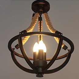 Americká stropní retro lana jednoduchá lampa