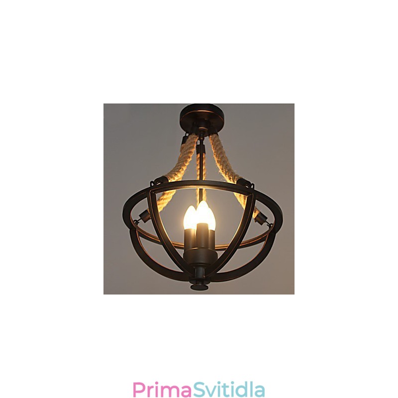 Americká stropní retro lana jednoduchá lampa