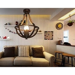 Americká stropní retro lana jednoduchá lampa