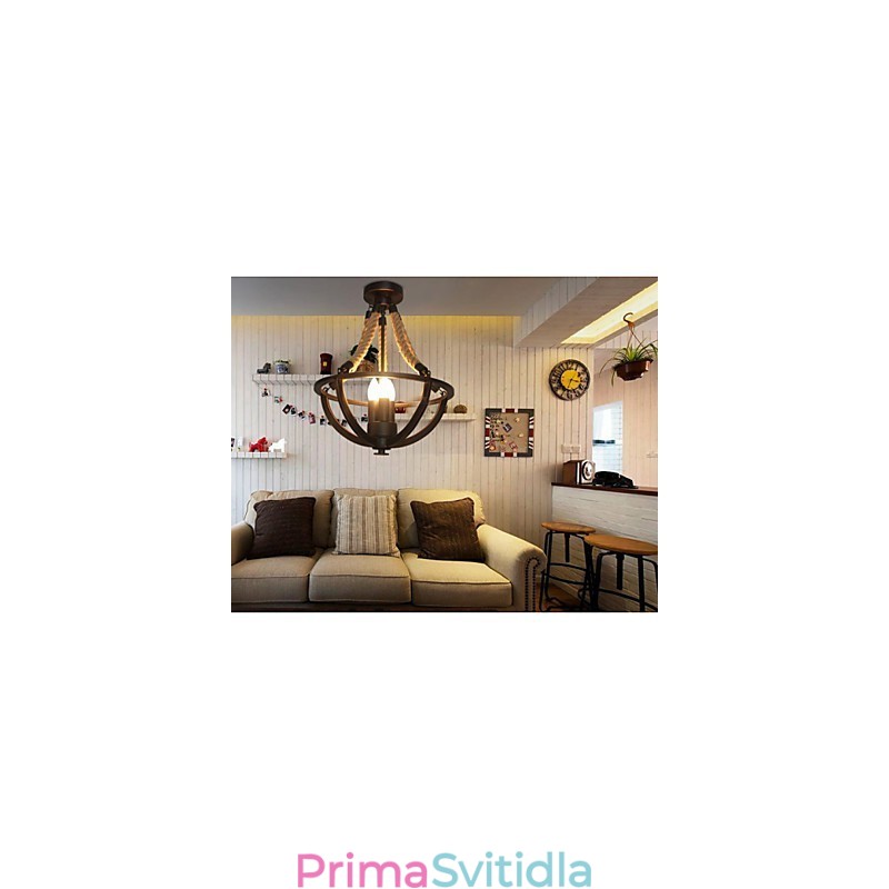 Americká stropní retro lana jednoduchá lampa