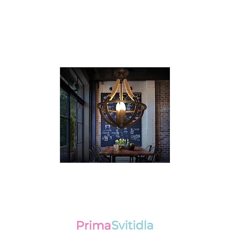 Americká stropní retro lana jednoduchá lampa