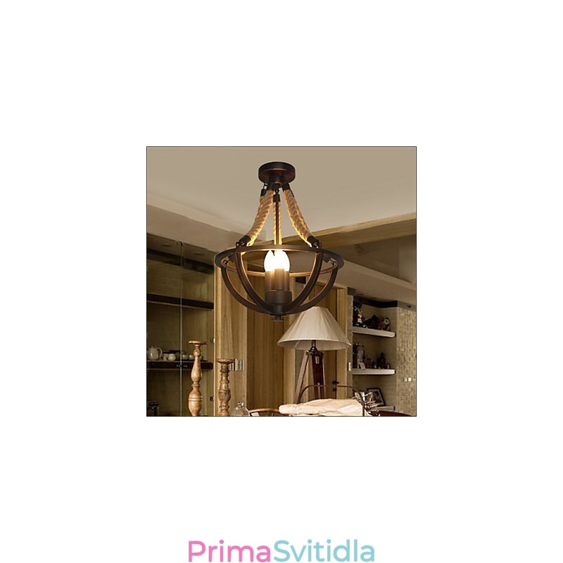 Americká stropní retro lana jednoduchá lampa