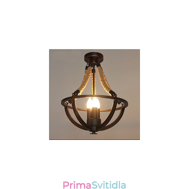 Americká stropní retro lana jednoduchá lampa