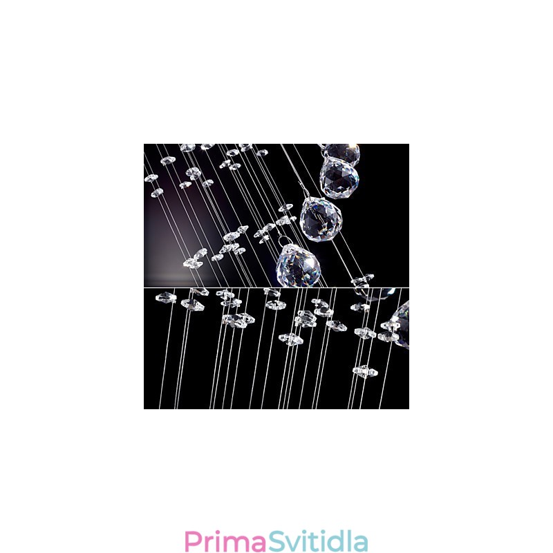 Křišťálové závěsné světlo Lustrové osvětlení 5 světel Silver Canpoy Clear K9 Crystal Helix Stropní lampy