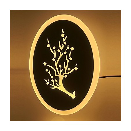 Švestkové vyřezávané akrylové drhnutí Nástěnné světlo Kulatý tvar Noční lampa Chodba Světla Teplá bílá AC220V Švestkové vyřezávané akrylové drhnutí Nástěnné světlo Kulatý tvar Noční lampa Chodba Světla Teplá bílá AC220V