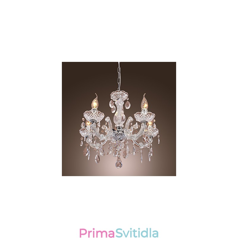 Upligh Chrome stropní lampa Světlo na svíčku Akrylové svítidlo Lustrový přívěsek