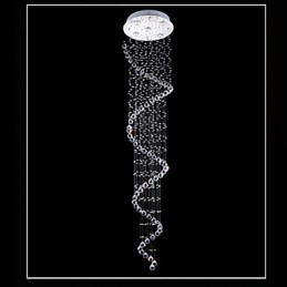 Křišťálové závěsné světlo Lustrové osvětlení 5 světel Silver Canpoy Clear K9 Crystal Helix Stropní lampy