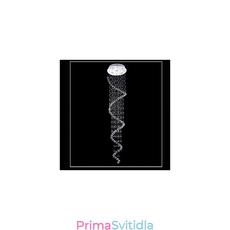 Křišťálové závěsné světlo Lustrové osvětlení 5 světel Silver Canpoy Clear K9 Crystal Helix Stropní lampy