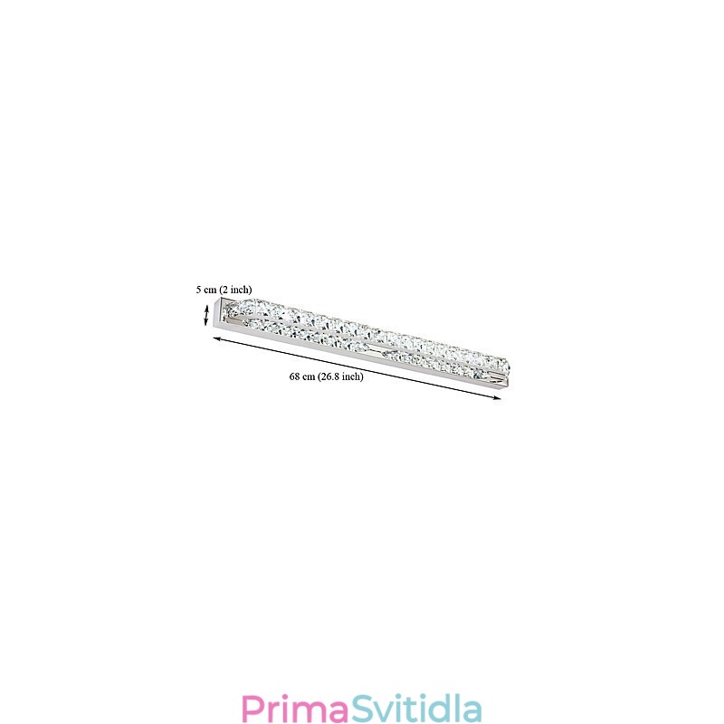 Dlouhá vysoce kvalitní zrcadlová lampa do koupelny Kovové a křišťálové nástěnné svítidlo