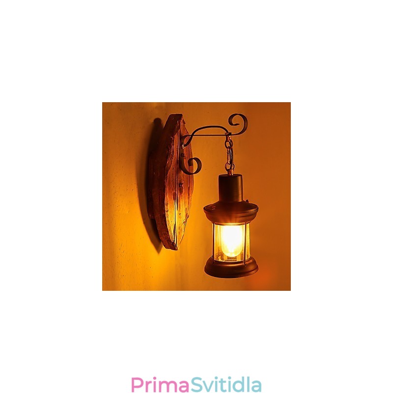 Nástěnná nástěnná lampa s jednou hlavou industriální vintage retro dřevěná barva na kov pro dekoraci nástěnného svítidla Home Hotel Corridor