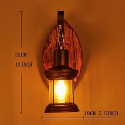 Nástěnná nástěnná lampa s jednou hlavou industriální vintage retro dřevěná barva na kov pro dekoraci nástěnného svítidla Home Hotel Corridor