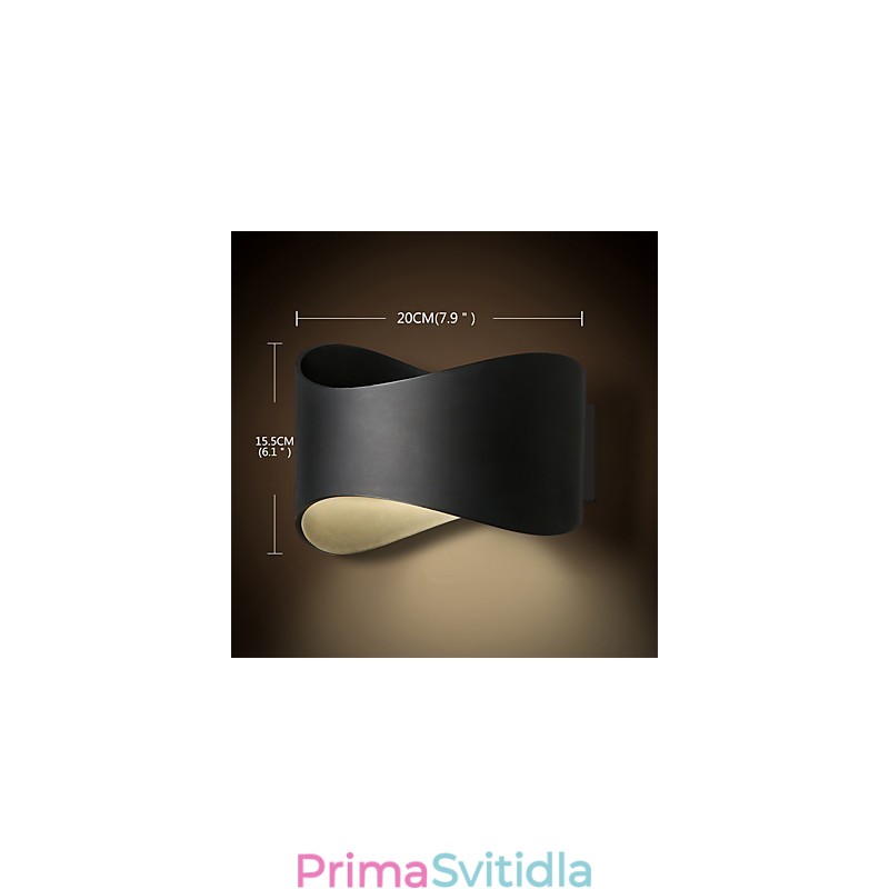 Moderní moderní povrchová úprava s černým oxidem pro nástěnné nástěnné svítidlo s okolním osvětlením v mini stylu