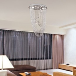 Moderní současný křišťálový chromový lustr zapuštěný držák