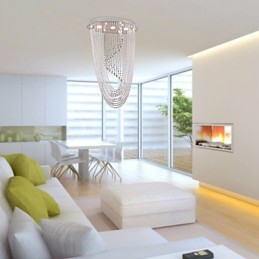 Moderní současný křišťálový chromový lustr zapuštěný držák