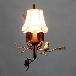 Severoamerický vintage kov s pryskyřičným ptákem a borovým kuželem Nástěnná lampa vhodná do obývacího pokoje Nástěnné svítidlo do jídelny