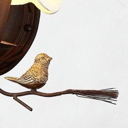 Severoamerický vintage kov s pryskyřičným ptákem a borovým kuželem Nástěnná lampa vhodná do obývacího pokoje Nástěnné svítidlo do jídelny