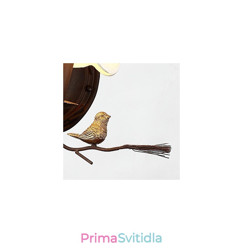 Severoamerický vintage kov s pryskyřičným ptákem a borovým kuželem Nástěnná lampa vhodná do obývacího pokoje Nástěnné svítidlo do jídelny