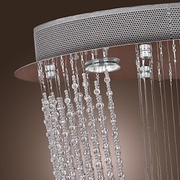 Moderní současný křišťálový chromový lustr zapuštěný držák