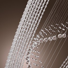 Moderní současný křišťálový chromový lustr zapuštěný držák