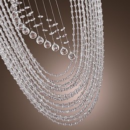 Moderní současný křišťálový chromový lustr zapuštěný držák