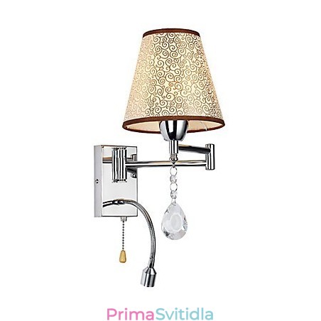 Nástěnná lampa do ložnice Lampa na čtení Látková lampa Moderní moderní venkovský chrom Funkce pro křišťálové otočné rameno Nástěnná lampa do ložnice Lampa na čtení Látková lampa Moderní moderní venkovský chrom Funkce pro křišťálové otočné rameno