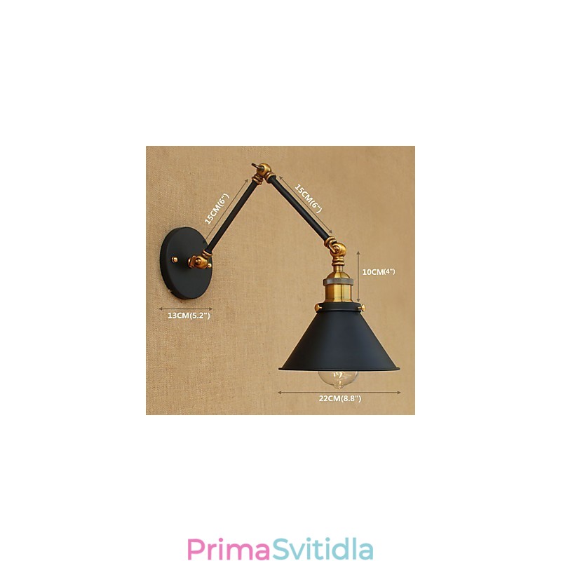 Nástěnné nástěnné svítidlo mosazné vintage průmyslové nástěnné svítidlo Osvětlení domácnosti Vnitřní dekorace nástěnné svítidlo