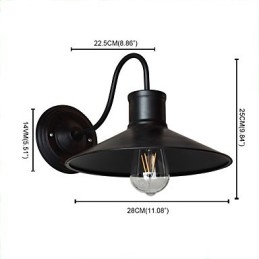 Nástěnné světlo Nástěnné svítidla Nástěnné železo Nástěnná lampa Němá černá lampa se světelným mečem na zdi